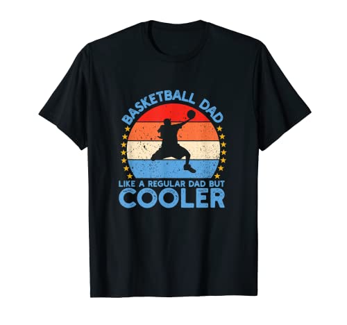 Baloncesto Papá Como Un Papá Regular Pero Más Fresco Retro Vintage Camiseta