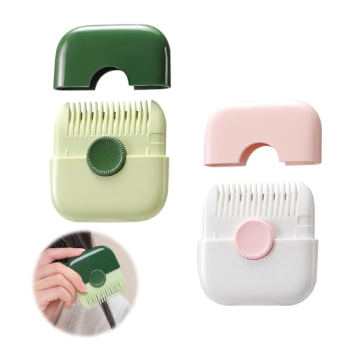 2 Stück Spliss Entferner Gerät 2 in 1 Haarschneider Mini Spliss Haarschneider Spliss Trimmer Splisstrimmer Doppelseitiges Design zum Schneiden und Stylen von Dünner Werdendem Haar (Rosa+Grün)