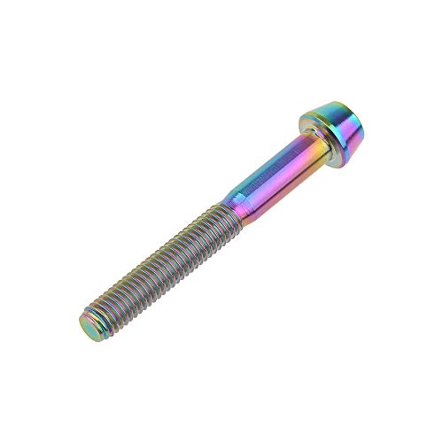 Image of Titanium Ti Bolt M5x9 16 18 20 25 30 35 40 45 50 55 60mm Tapered Head Screws Pack of 4 (M5x45mm, Ranibow)