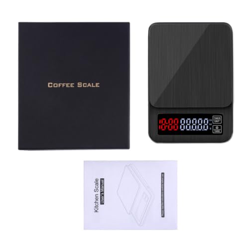 Báscula digital de cocina con temporizador de café y pantalla LED de alta precisión
