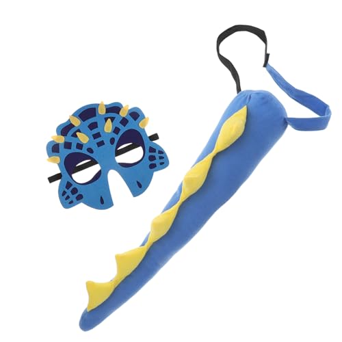 SUPVOX Disfraz de Dinosaurio Ajustable y Máscara de Fieltro Suave Conjunto Cosplay para Fiestas Infantiles Halloween y Obras Escolares Accesorio Educativo para Juego Creativo