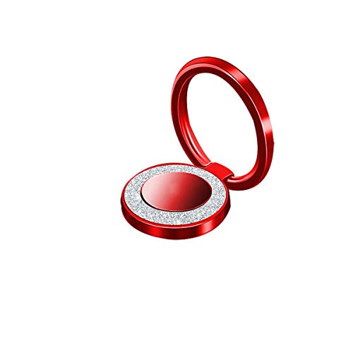 lenoup Glitter Bling Bling Phone Ring Holder,Sparkle Phone Ring Kickstand, Cell Phone Finger Ring Grip for Almost All Phones,Pad(Red)