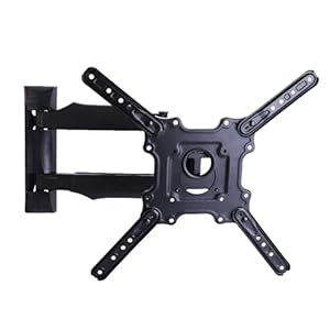Ruspela Support Mural pour TV de 26 à 60 Pouces Accroche Television Mural Orientable jusqu'à 27,2 kg - Support Mural Télescopique pivotant et Étend pour écrans Plats et incurvés Max VESA 400 x 400 mm