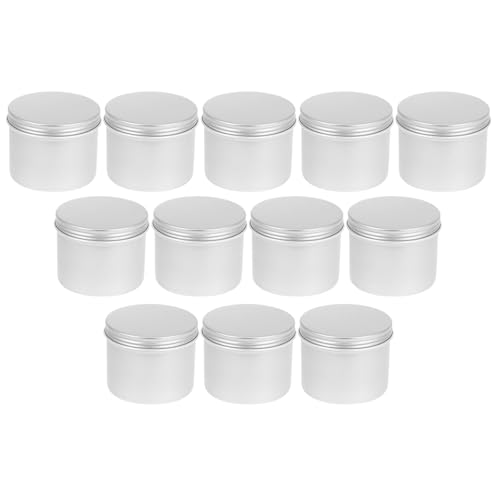 AMUSLESUR 12 Frascos Metálicos de Aluminio de 100 Ml Tapa Transparente para Cremas Cosméticas y Pomadas, Diseño Compacto para Fácil Transporte