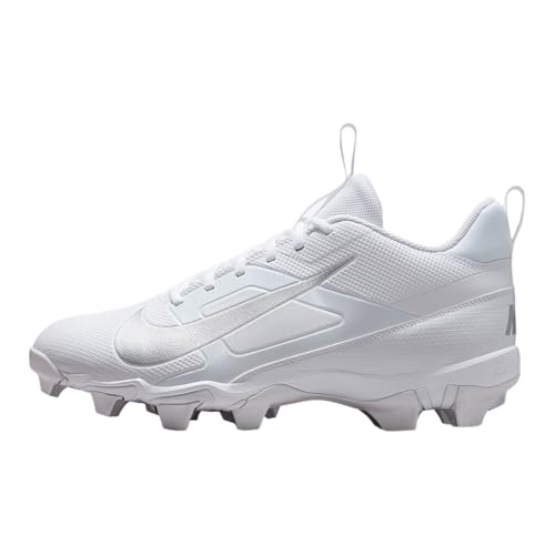 Nike Alpha Menace 4 Shark Football Cleats (FN0028-101, White/Metallic Silver)