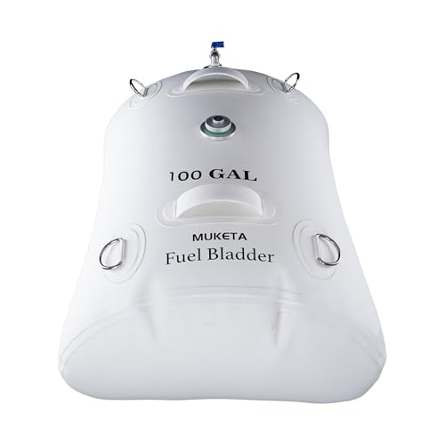 MUKETA Marine Fuel Bladder for Boat Gas Diesel Fuel Emergency Tanks Auxiliary Fuel Bladder Kit for Extended Range Fishing Yachting Sailing Ferrying Cruising Trips (White 100 Gallons)