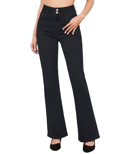 FABRACK Women's Flare Jeans Mid-Rise Stretchy Bootcut Bell Bottom Jeans Curvy Denim Pants