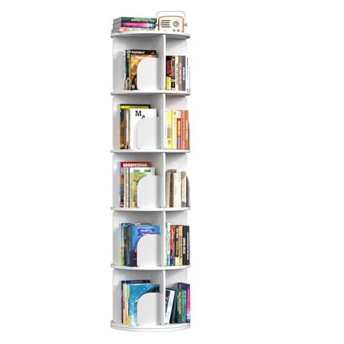 Kryonix Rotating 5-Tier Bookshelf Organizer