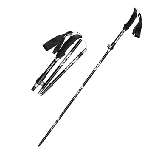 JOCXZI Bastones de Senderismo,Bastón de Trekking Plegable de aleación de Aluminio Ultraligero, bastón de Trekking de Mano telescópico ultracorto para Exteriores (Negro)
