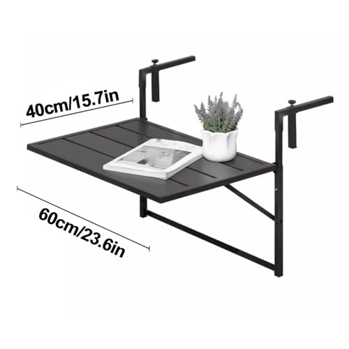 Table basse réglable pour balcon pliable avec étagère intégrée