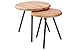 Produktbild SAM Couchtisch 2er Set Asim, Wildeiche massiv + geölt, runde Sofatische mit schwarzen Metallbeinen, 45 cm & 35 cm, Industrial-Design, FSC® 100% Zertifiziert