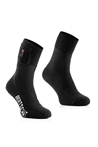 BERTSCHAT Calcetines Calentadores PRO - Modelo Senderismo | USB, Negro , XL corto