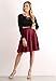 Women's Midi Skirt Flared Stretch Skirt for Women Reg & Plus Size. Casual A line, Basic Everyday Wear, Formal Office (Size Medium, Burgundy)