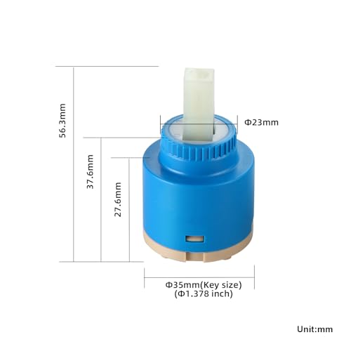 ZYTTOO 35mm Ceramic Faucet Cartridge Replacement, Compatible with Kraus, Moen, Kohler Single Handle Kitchen & Bathroom Faucets, Drip-Free, High Durability