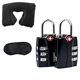Luggage Locks TSA Approved (2 Pack) Open Alert and Travel Accessories Kit