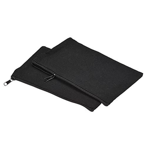Pochette en toile zippée noire PATIKIL lot de 4 trousses de voyage et dessin