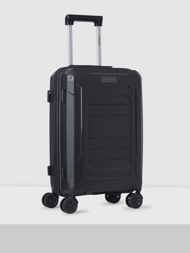 Image of Wildcraft Safara Mercury Hard Trolley Large Luggage | Durable Polycarbonate Shell | 360 Spinner Wheels | Telescopic Handle | Lightweight Check-in Travel Suitcase, Black
