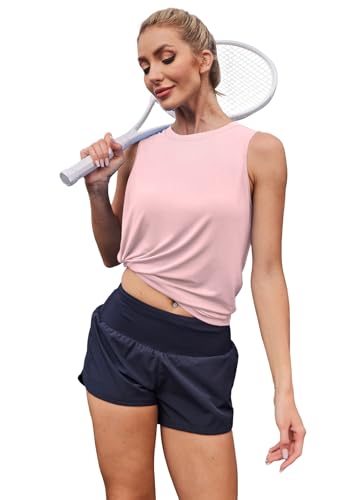 Image of Womens Workout Tank Tops Lightweight Sleeveless Shirts for Women Loose Fit Tops for Athletic Running Tennis Yoga