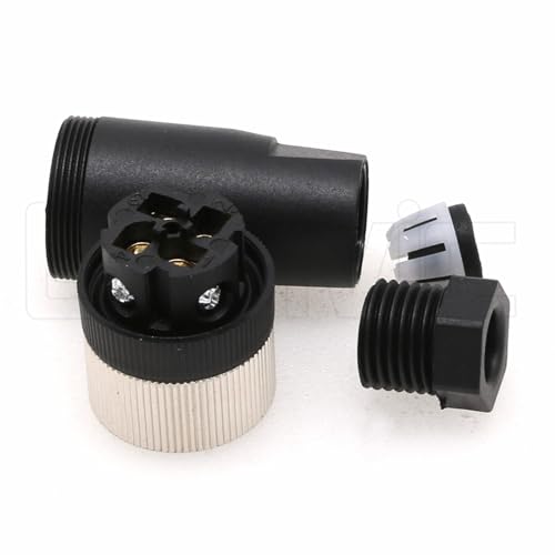 Image of M12 4 Pin Female Connector, 12mm A Code Industrial Circular Connector, Unshiled Field Assembly Wireable Sensor IP67 250V 4A AC /DC Straight 2pcs