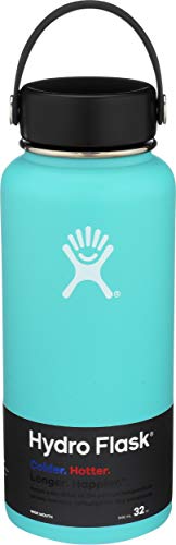 Hydro Flask 32 oz Double Wall Vacuum Insulated Stainless Steel Leak Proof Sports Water Bottle, Wide Mouth with BPA Free Flex Cap, Mint