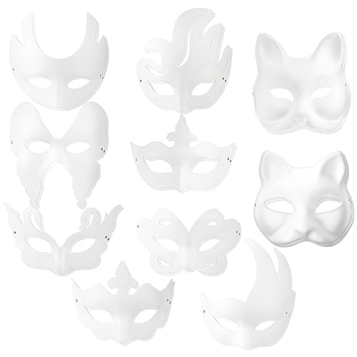 Masques de carnaval à décorer en pâte de papier blanc léger pour femme x20