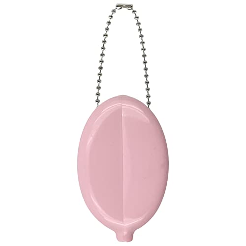 DEEZOMO Oval Squeeze Coin Holders - Coin Purse for Women Colorful with Chain for Men Women Shopping Traveling Popular Color (Pale Pinkish Grey)