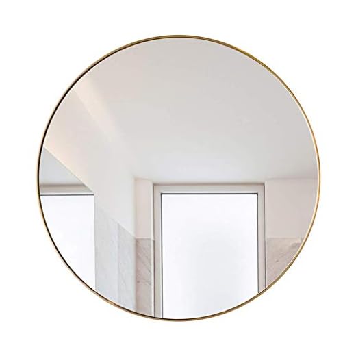 Hushållsartiklar Sminkspegel Väggspeglar för Vardagsrum Guld Mässing Spegel Gyllene Villa Rund Spegel Toalett Väggmonterad Spegel Entré  Dekorspegel (100cm)