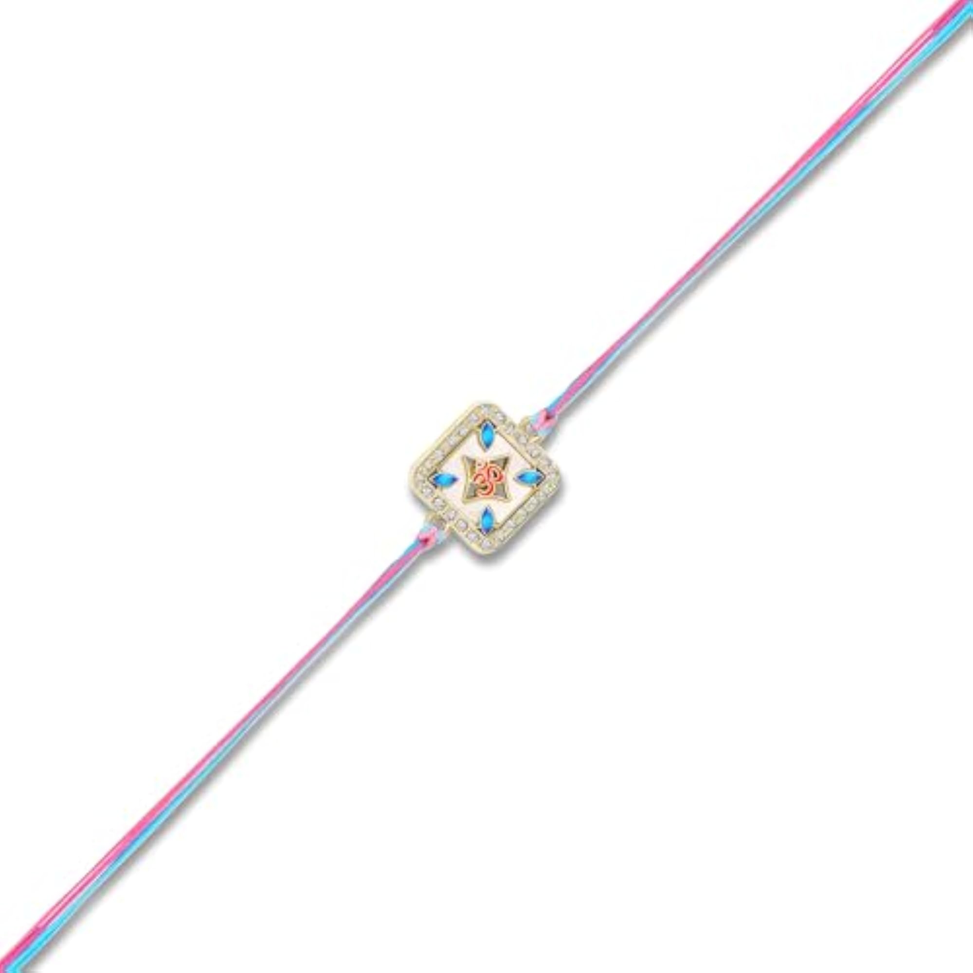 Crystals Studied Divine Om Rakhi for Brother