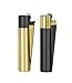 1X Clipper Metal Lighter - Assorted Black & Gold Color (Ship Out 1 PC Only/Random Color) Bundles with KATZONE Silicone Sleeve + Extra Flint System