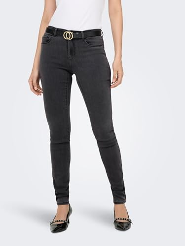 ONLY Damen Onlrain Life Reg Skinny DNM Noos Jeans, Dark Grey Denim, XL / 30L EU