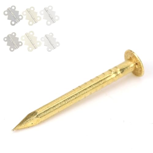 100 Pcs Clavo de Cabeza Redonda, Clavo de Latón para Bisagra de Muebles, 18 mm de Largo miniatura 7