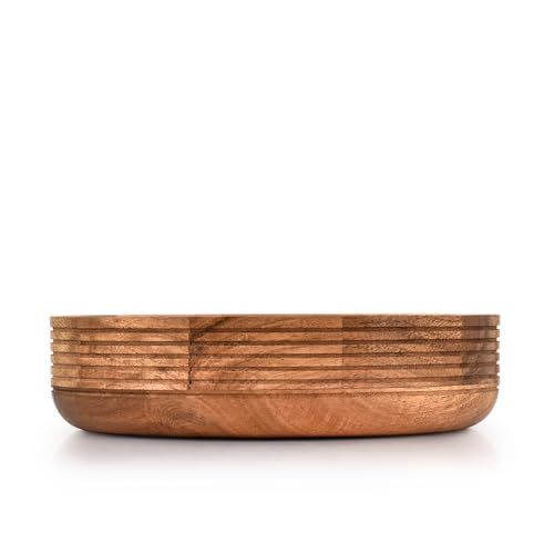 Kimona Salad Bowls Acacia Wood Wood Serving Bowls Individual Bowls Fruits, Salad, Pasta, Cereal, Rice and Snacks (25.4cm x 25.4cm x 6.35cm) - Cosy Home Interiors Kimona Salad Bowls Acacia Wood Wood Serving Bowls Individual Bowls Fruits, Salad, Pasta, Cereal, Rice and Snacks (25.4cm x 25.4cm x 6.35cm) - Image 2