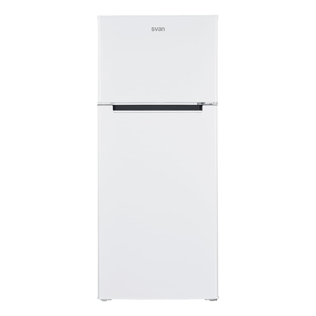 SVAN Frigorífico Blanco, 2 Puertas, SF145501ENF, Capacidad 197 Litros, No Frost, Motor Universal, 41 dB, Puerta Reversible, Apertura Tipo Uñero, Clasificación Energética E