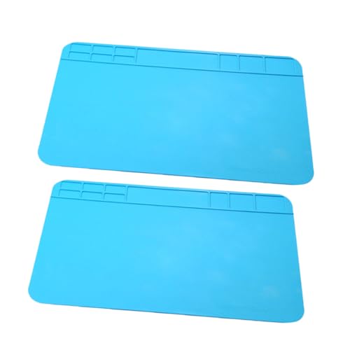 Generisch 2 Stück Hitzebeständige Silikon Arbeitsmatte 30X20cm Antistatische Elektronik Reparaturmatte Wasserfest Magnetisch für Smartphone und Laptop Reparaturen