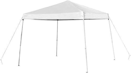 Miniatura 1 de Flash Furniture Tienda de campaña inclinada para eventos, de 8 x 8 pies, color blanco con bolsa de transporte