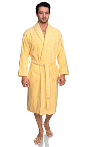 TowelSelections Mens Robe 100% Cotton Terry Cloth Towel Bathrobe Luxury Soft Shawl Bath Robe for Men