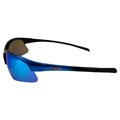 MAXX Domain Sport Golf Sunglasses Black and Blue with Polarized Blue Mirror Lens3