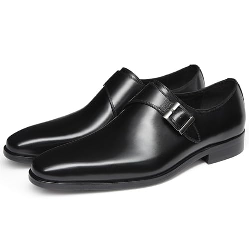 Men's Brown Leather Dress Shoes Slip-On Classic Formal Pointed-Toe Comfort Office Business Fashion Shoes2