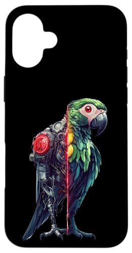 �ʔ����I�E�����{�b�g�������D�ƃT�C�{�[�O�I�E�����{�b�g Robot Parrot Lover Cyborg AI �X�}�z�P�[�X iPhone 16 Plus �p