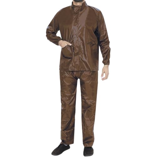 Image of BENAVJI Men's Waterproof Rain Wear Combo | Hooded Raincoat Suit with Pants for Riding, Camping & Travel