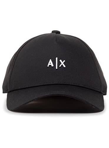 Armani Exchange Broderie de Petit Logo Classique Casquette De Baseball, Noir, Unique (Taille Fabricant: TU) Homme