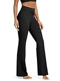 ODODOS Women's Drawstring Tie Daily Flared Pants High Waist Bootcut Workout Yoga Pants - 30' Inseam, Black, Medium