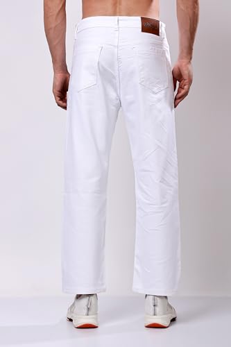 Image of EditLook Men's Denim Cotton Blend Oversized Loose Baggy Fit Mid Rise Jeans Pants for Men