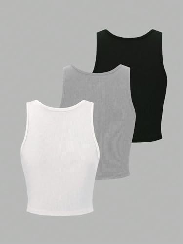 Image of Toochki Tops for Women Crop Top for Women's Tank Activewear Tee Sports Western Casual Cotton Camisole Pack of 3 Combo