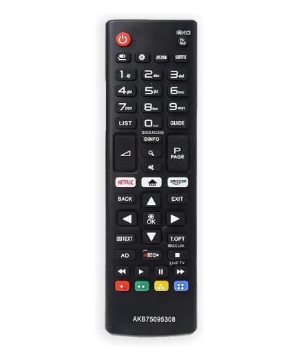 UNIVERSAL Replacement Remote Control for LG TV-Infrared LG TV Remote Control AKB75095308, AKB75095307, AKB74915324 -ALSO (with Netflix & Amazon Buttons)-NO SET UP REQUIRED