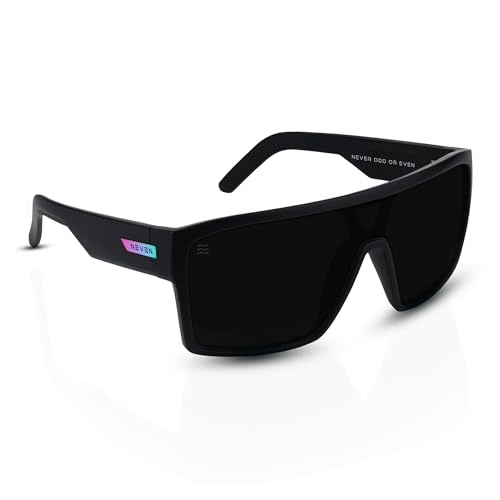 NEVEN Slater Men’s Polarized Sunglasses - Curved Shield Frame UV Protection Glasses - Edgy, Futuristic Beach Sunglasses.