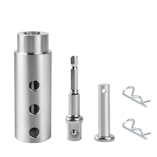 DGZMJJ Trailer Jack Drill Adapter 1 Inch Drive Shaft Compatible Heavy Duty Stainless Steel with 1/2 Socket Bit for RV/Construction/Dump Trailers Ideal for DIY Campers Truck Drivers