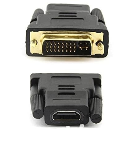 RODMED DVI (24+5) Pin Male to HDMI Female Adapter Connector Gold Plated - Black (Pack of 1) - Image 3