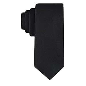 Calvin Klein Men’s Black Solid and Pattern Neckties – Standard and Extra Long Sizes