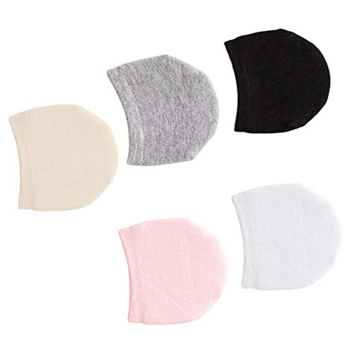 EXCEART 5 Pairs Toe Topper Doublure Moitié Chaussettes Sans Soudure Femmes Bout Couverture Invisible Bateau Chaussettes No Show Liner Chaussette Respirant Non- Slip Coton Chaussette pour Cover